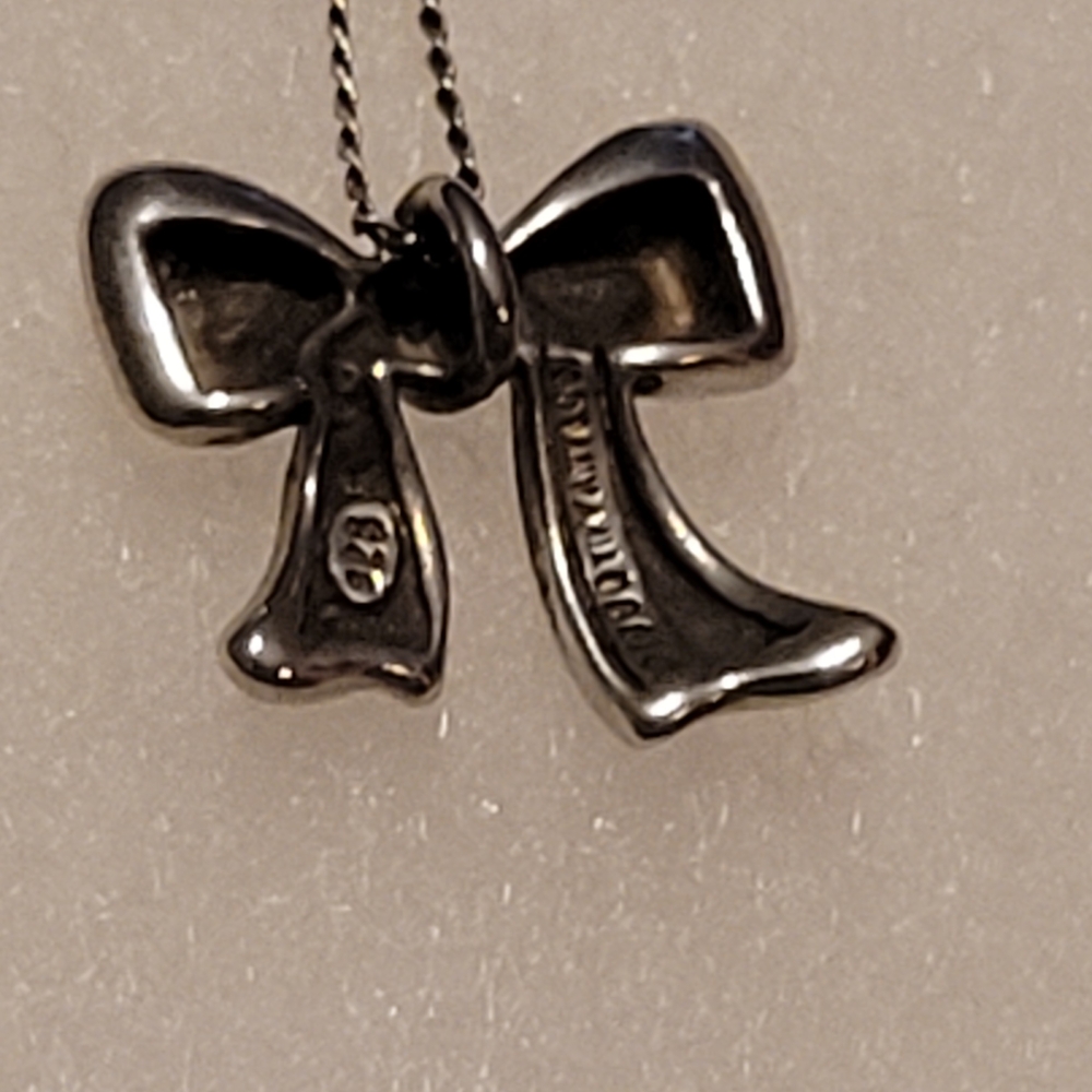 Tiffany & Co. Vintage Ribbon Bow Pendant & Necklace - Picture 3 of 5